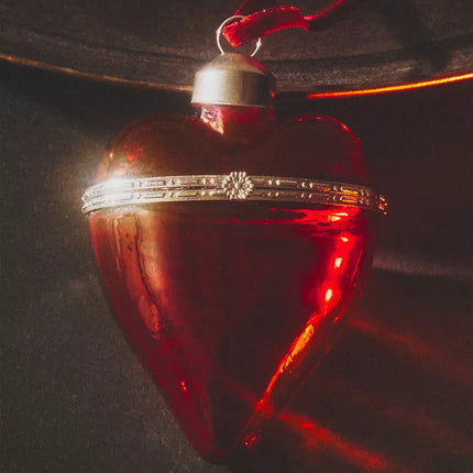 ENFEITE ÁRVORE CAIXA CORAÇÃO NATAL