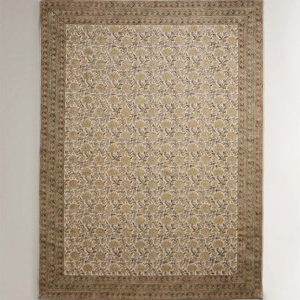 TAPETE DE ALGODÃO COM ESTAMPADO DE FLORES