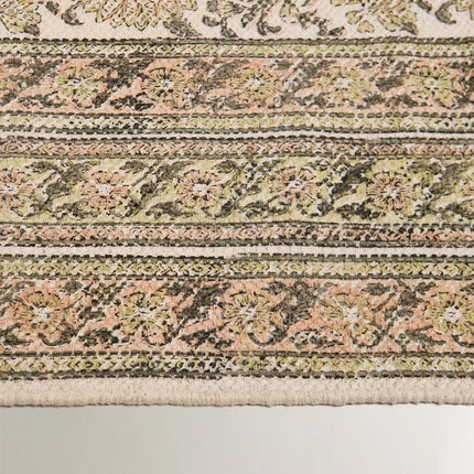 TAPETE DE ALGODÃO COM ESTAMPADO DE FLORES