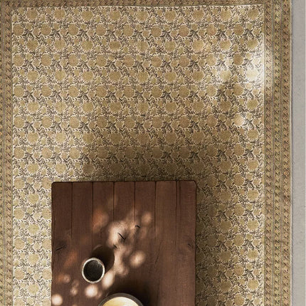 TAPETE DE ALGODÃO COM ESTAMPADO DE FLORES