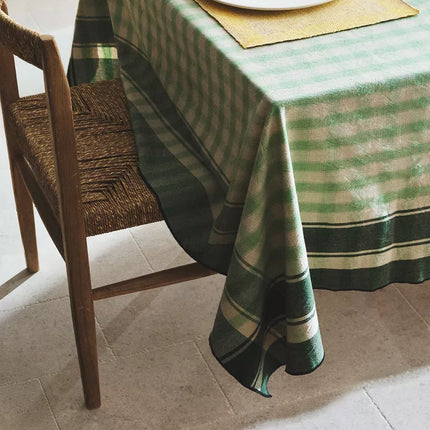 TOALHA DE MESA DE ALGODÃO TINGIDO AOS QUADRADOS
