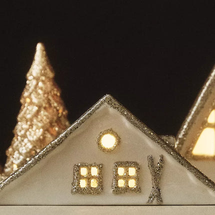 ENFEITE CERÂMICA CABANA ESQUI NATAL