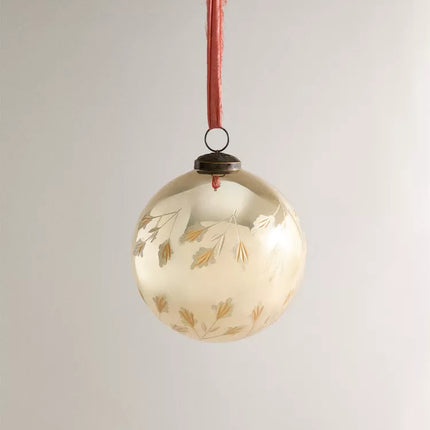 ENFEITE ÁRVORE BOLA FOLHAS BRILHO NATAL