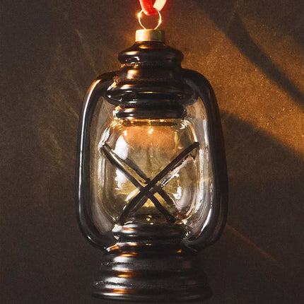 ENFEITE LANTERNA PRETA LUZ NATAL