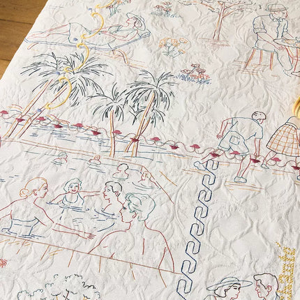 TOALHA DE MESA DE ALGODÃO COM TOILE DE JOUY