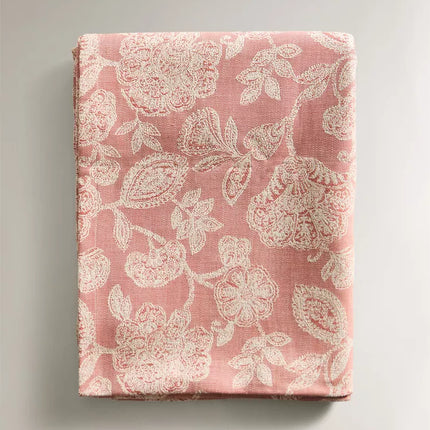 TOALHA MESA ALGODÃO LINHO JACQUARD FLORES