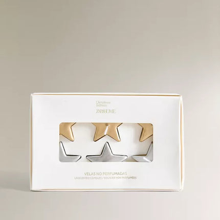 PACK DE VELAS TEALIGHT COM ESTRELAS DE NATAL (PACK DE 6)