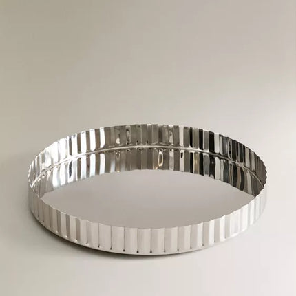 BANDEJA METAL REDONDA BORDAS ONDULADAS