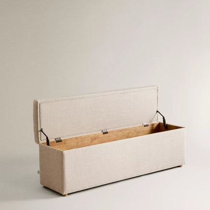 BANCO DE ARRUMAÇÃO MADEIRA E LINHO