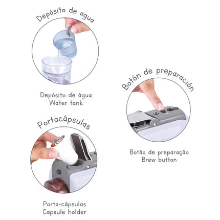 Máquina de Café de Cápsulas com Luz e Som Pequeno Almoço Bonjour
