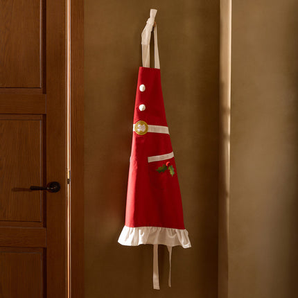 Avental natalício de algodão sustentável Miss Santa