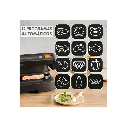 Grelhador de Placas Moulinex GI784810 Inteligente, Optigrill, 4 em 1, XL e de 2200 W - Preto