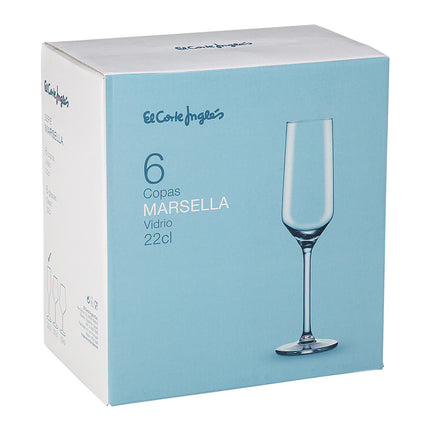 Conjunto de 6 copos de champanhe Marselha El Corte Inglés