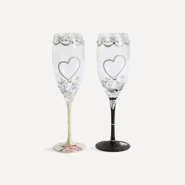 Jogo 2 Copos de Champanhe Mr&Mrs Toasting