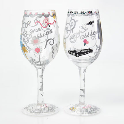 Jogo de 2 copos de vinho Noivos Bride&Groom Lolita