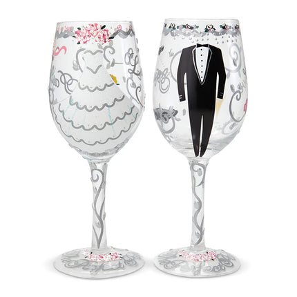 Jogo de 2 copos de vinho Noivos Bride&Groom Lolita