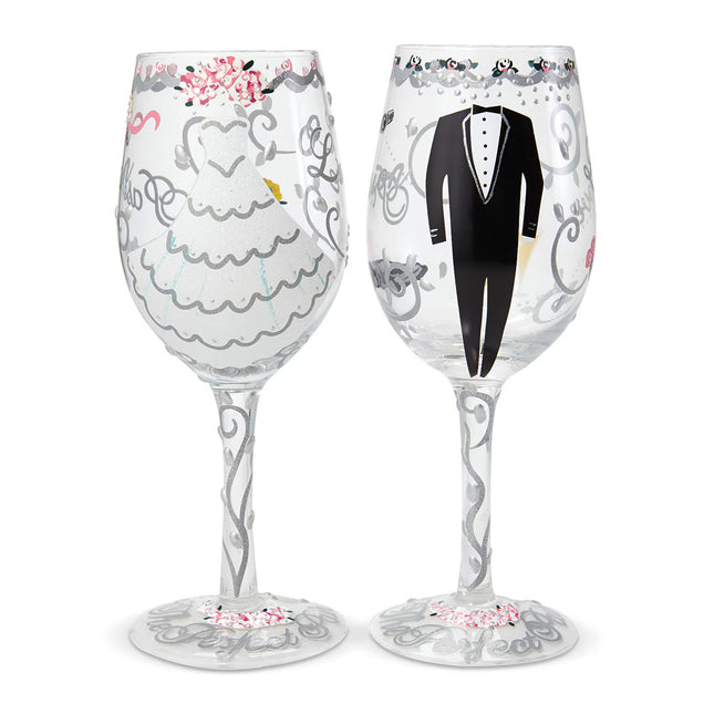 Jogo de 2 copos de vinho Noivos Bride&Groom Lolita