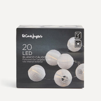 Grinalda Solar de Bolas com 20 Luzes LED para Exterior Elia