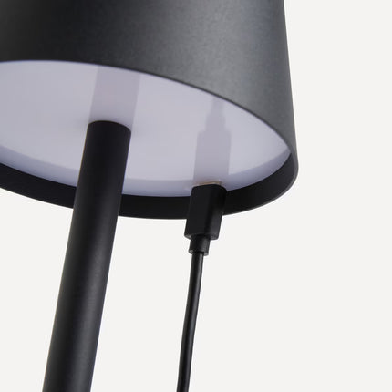 Candeeiro de Mesa para Exterior com LED Integrado Sol - Preto
