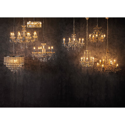 Candeeiro tipo candelabro de metal e cristal de 5 luzes Toscana