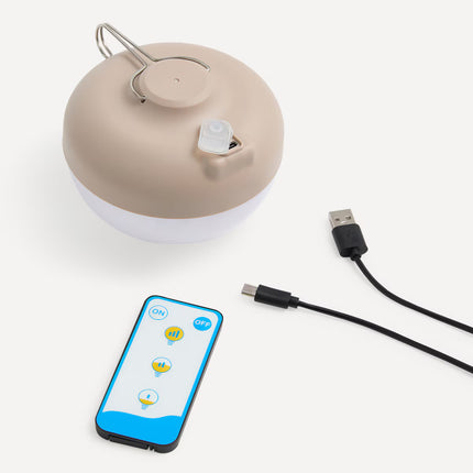 Lâmpada LED de Exterior Recarregável OVNI - Bege