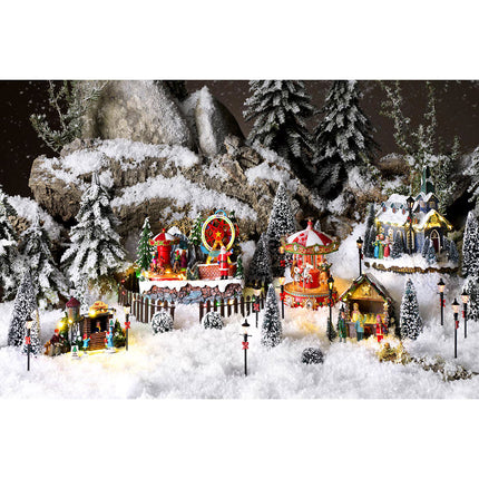 Figura Igreja com 19 Luzes LED Presépio Americano