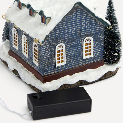 Figura Igreja com 19 Luzes LED Presépio Americano