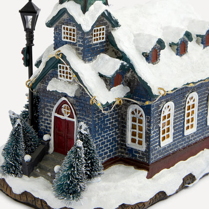 Figura Igreja com 19 Luzes LED Presépio Americano