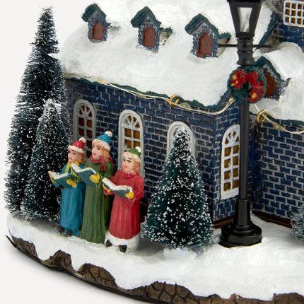 Figura Igreja com 19 Luzes LED Presépio Americano