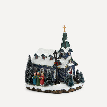 Figura Igreja com 19 Luzes LED Presépio Americano