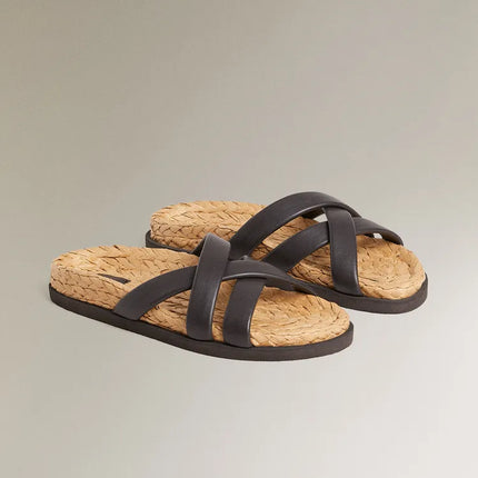 CHINELO RASO TIRAS PELE