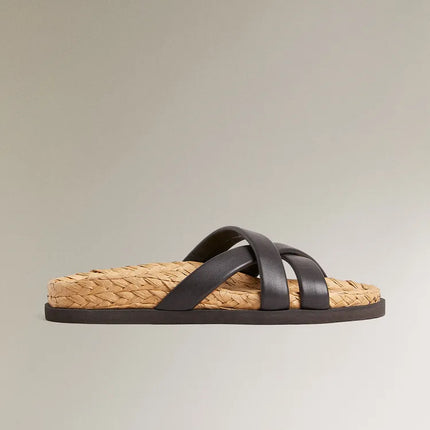 CHINELO RASO TIRAS PELE