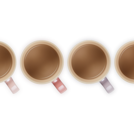 Set 4 chávenas Mettalics tons pastel em cerâmica de grés