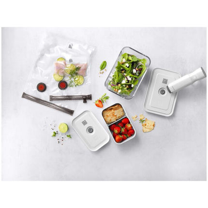 Conjunto inicial a vácuo, sortido / Vidro, tamanho L/Recipiente, tamanho M, 7-pçs, Branco