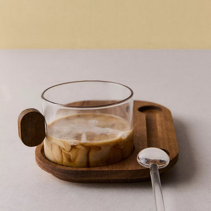 CHÁVENA BOROSSILICATO COM BANDEJA