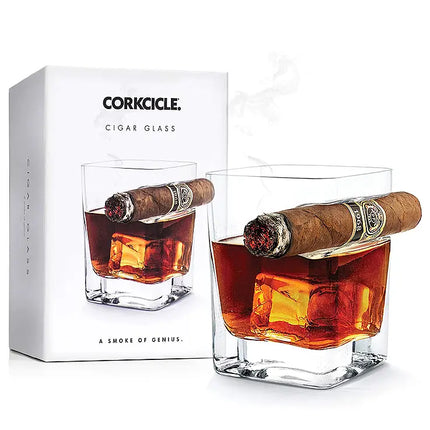 Copo de uísque com suporte para charutos