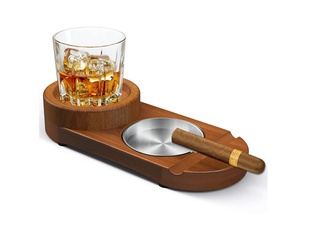 Cinzeiro De Charuto Para Homem Luxo Com Suporte E Copo De Whiskey