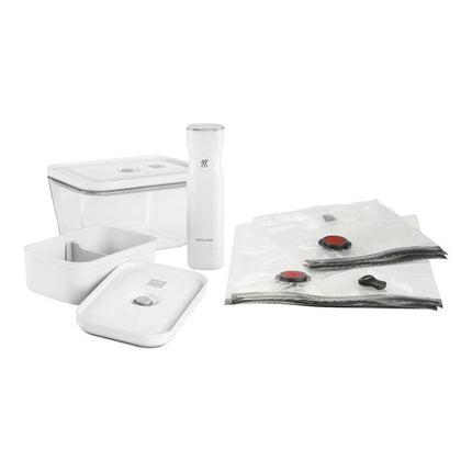 Conjunto inicial a vácuo, sortido / Vidro, tamanho L/Recipiente, tamanho M, 7-pçs, Branco
