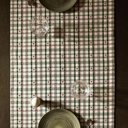CORREDOR DE MESA DE ALGODÃO AOS QUADRADOS DE NATAL