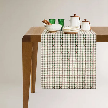 CORREDOR DE MESA DE ALGODÃO AOS QUADRADOS DE NATAL