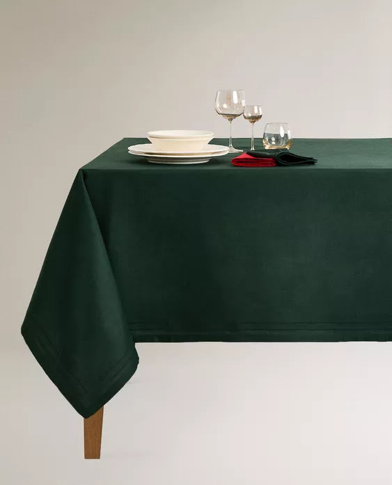 TOALHA DE MESA ALGODÃO REBORDO NATAL