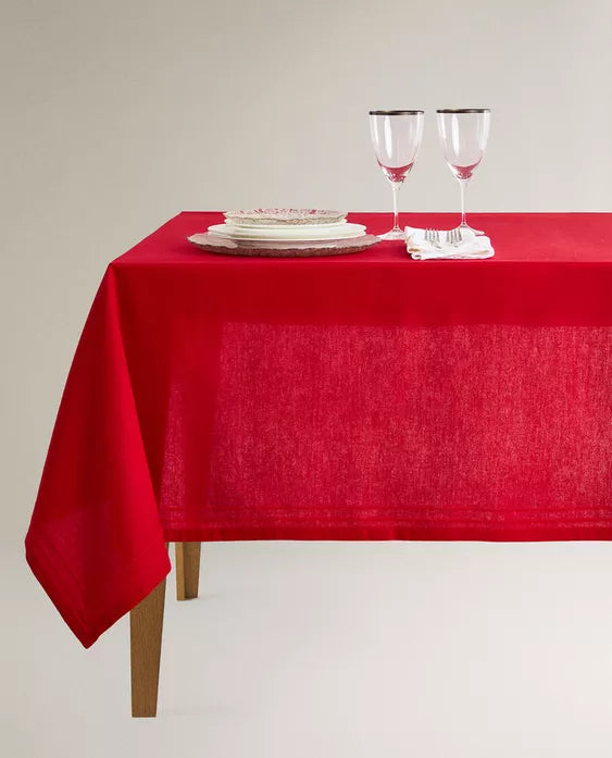 TOALHA DE MESA ALGODÃO REBORDO NATAL