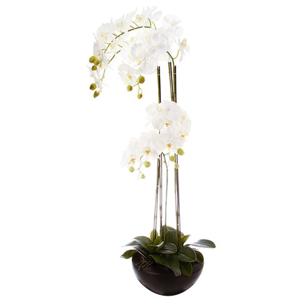 Planta orquídea branca com vaso 110cm