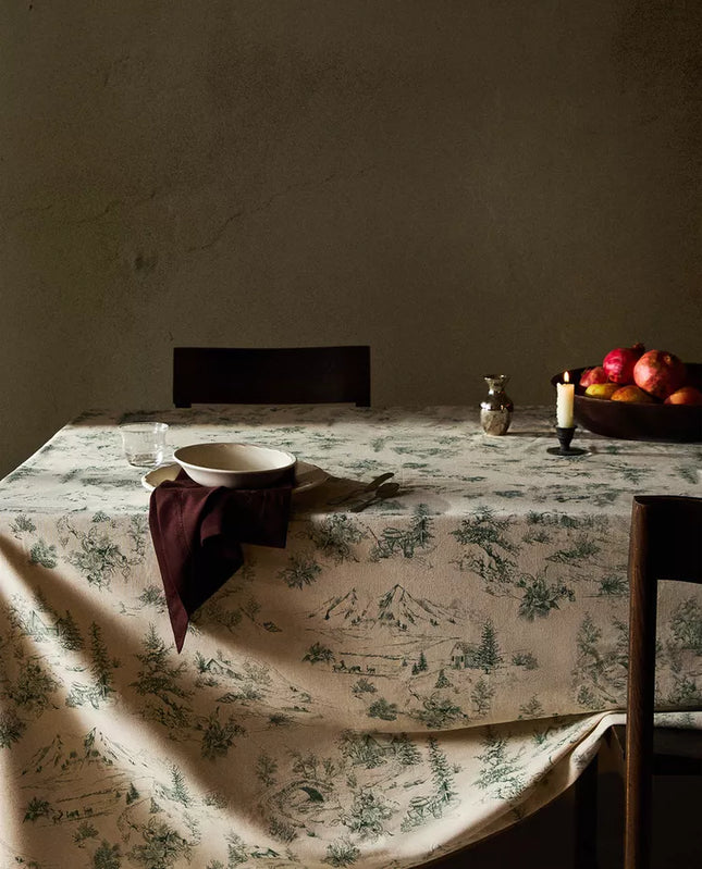 TOALHA MESA ALGODÃO TOILE DE JOUY NATAL