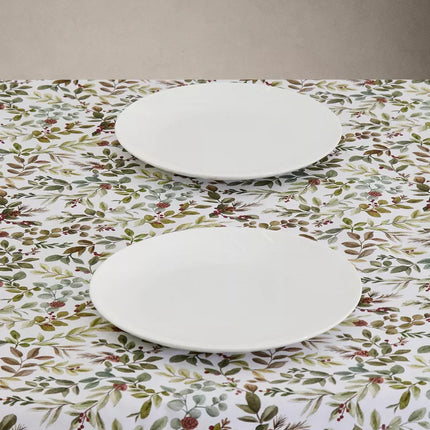 TOALHA MESA ALGODÃO RESINADO FOLHAS NATAL