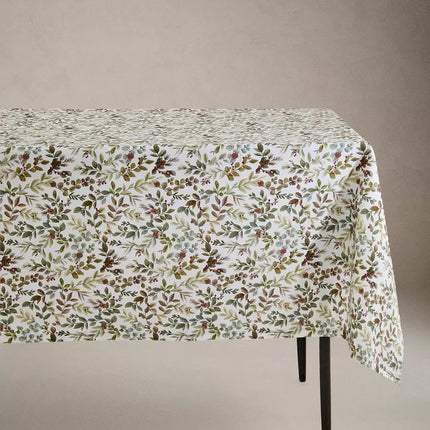 TOALHA MESA ALGODÃO RESINADO FOLHAS NATAL