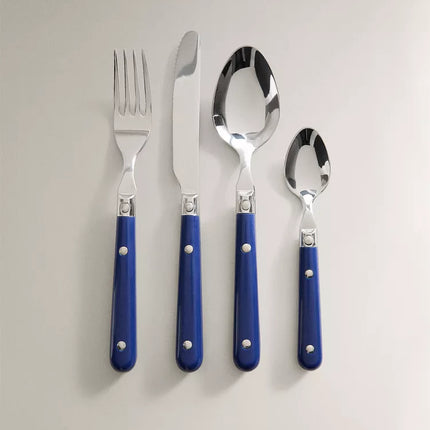 CONJUNTO TALHERES 4 PEÇAS CABO AZUL