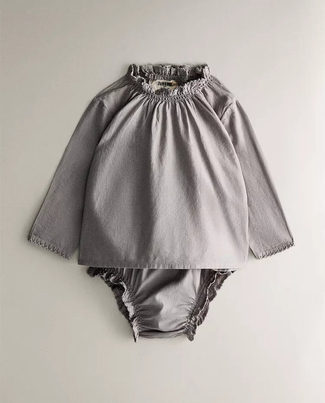 CONJUNTO CAMISA E TAPA-FRALDAS FOLHO