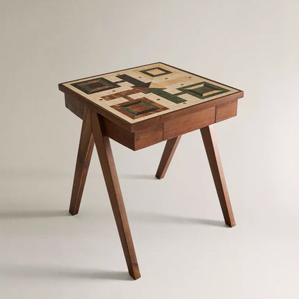 MESA DE APOIO JOGO DE TABULEIRO MÁRMORE