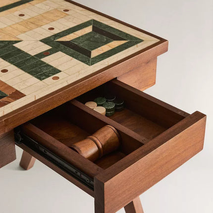 MESA DE APOIO JOGO DE TABULEIRO MÁRMORE